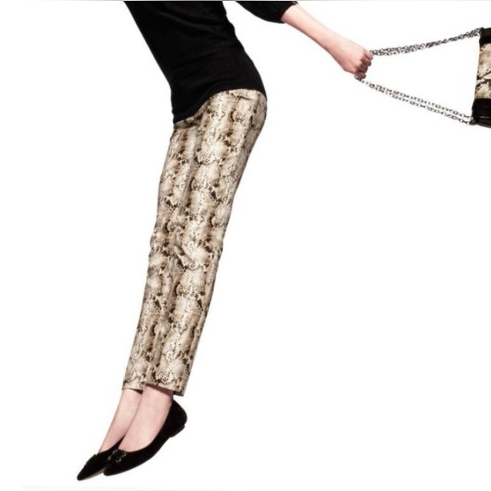 White House Black Market Snake Skin Print Ankle Pants - Size 10 Short